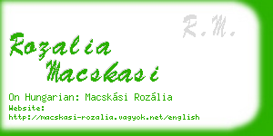 rozalia macskasi business card
