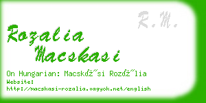 rozalia macskasi business card